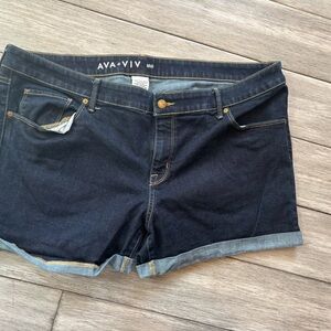Ava & Viv Women's Deep Indigo Jean Shorts